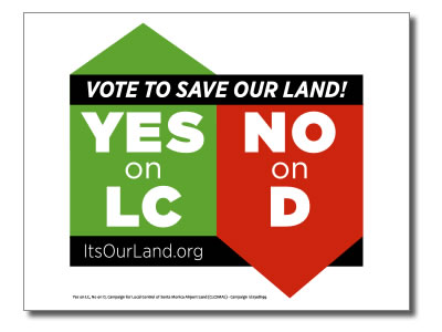 Print your own YES on LC, NO on D sign!